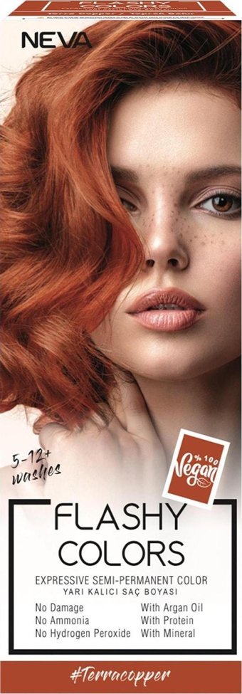 Neva Yarı Kalıcı Toprak Bakır Amonyaksız Vegan Sıvı Saç Boyası 100 ml