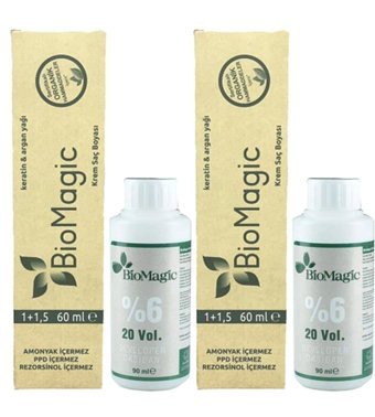 Biomagic Oksidan 4.00 Kahve Organik Amonyaksız Vegan Krem Saç Boyası 2x60 ml