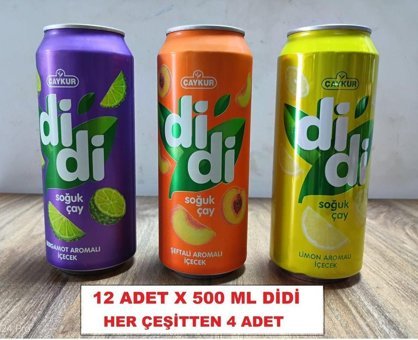 Çaykur Didi Bergamotlu-Limonlu-Şeftalili Soğuk Çay 12x500 ml