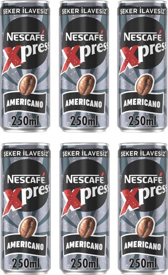 Nescafe Xpress Şekersiz Americano Soğuk Kahve 6x250 ml