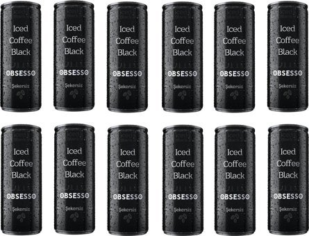 Obsesso Şekersiz Coffee Black Soğuk Kahve 12x250 ml
