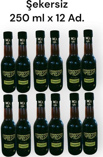Mca Coffee Şekersiz Espresso Soğuk Kahve 12x250 ml
