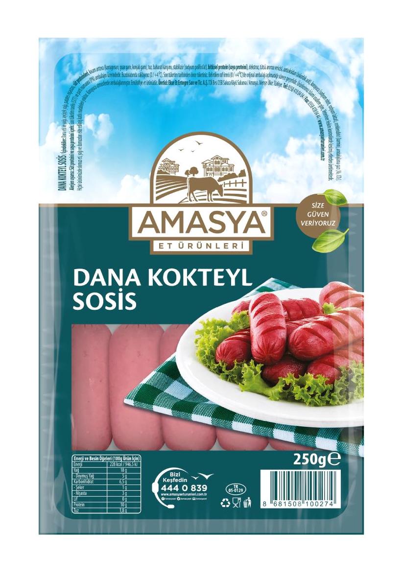 Amasya Et Ürünleri Parmak Dana Kokteyl Sosis 250 gr