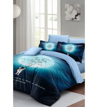 Monohome Gece Mottom Pamuklu 4 Mevsim 200 x 220 cm 3D Desenli Çarşaflı Çift Kişilik Nevresim Takımı Çok Renkli