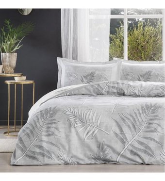 Özdilek Frunze Ranforce Ranforce 4 Mevsim 200 x 220 cm Desenli Çarşaflı Çift Kişilik Nevresim Takımı Gri