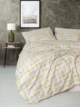Cotton Box Minimal Pamuk 160x200 cm Çarşaflı Lastikli Tek Kişilik Nevresim Takımı Bej