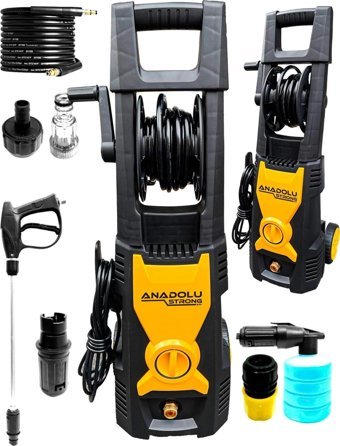 Anadolu Strong Profesyonel ANS150 2000 W Deterjan Haznesli Tekerlekli 150 bar Elektrikli Basınçlı Yıkama Makinesi