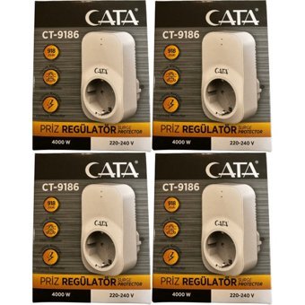 Cata CT-9186 4'lü Soket Kablosuz Tekli 918 J Akım Korumalı Priz