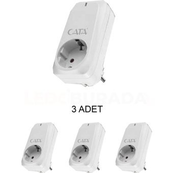 Cata CT-9186 3'lü Soket Kablosuz Tekli 918 J Akım Korumalı Priz