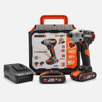 Worx WX261 20 V 2 Ah Kömürsüz Darbeli Çift Akülü Vidalama Makinesi
