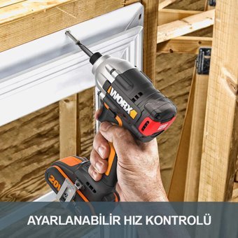 Worx WX261 20 V 2 Ah Kömürsüz Darbeli Çift Akülü Vidalama Makinesi