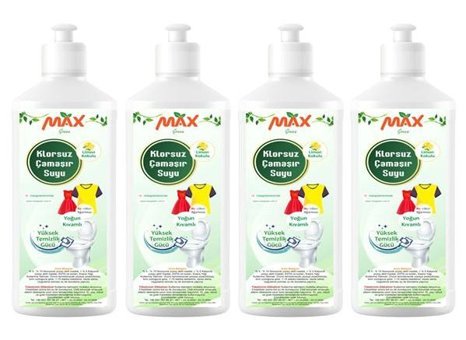 Max Green Klorsuz Limon Kokulu Konsantre Jel Çamaşır Suyu 4x1 lt