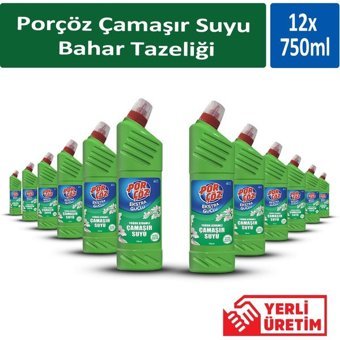 Porçöz Bahar Tazeliği Konsantre Jel Çamaşır Suyu 12x750 ml