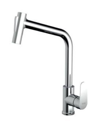 NSK Magestic Pull Out N2042002 Spiralli Çift Girişli Aç Kapa Eviye Bataryası Krom