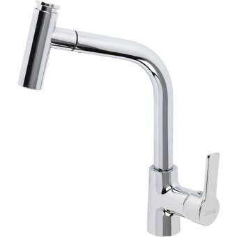 Newarc Premium 832591 Spiralli Çift Girişli Aç Kapa Eviye Bataryası Krom