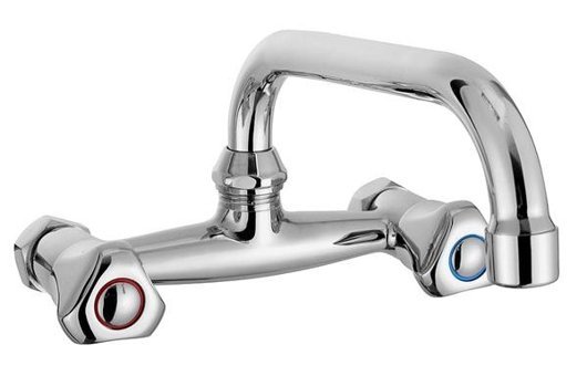 Aquamix Prag Aplike Çift Girişli Çevirmeli Eviye Bataryası Gri