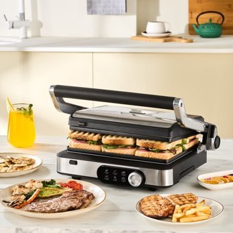 Karaca Gastro Gourmet 6 Dilim Döküm Çıkarılabilir Plaka Gri Izgaralı Tost Makinesi