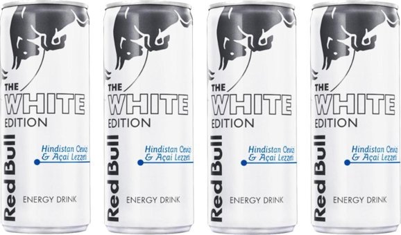 Red Bull The White Edition Hindistan Cevizi ve Açai Aromalı Enerji İçeceği 4x250 ml