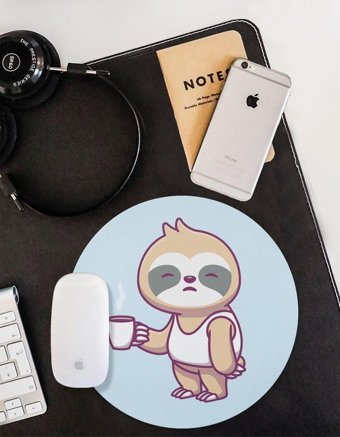 WuW Yuvarlak Tembel Hayvan 20 cm S Mousepad Çok Renkli