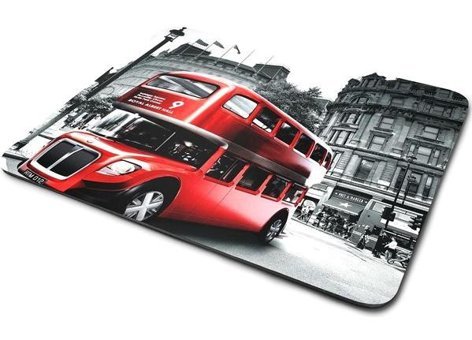 WuW London Bus 22x18 cm S Mousepad Kırmızı-Siyah