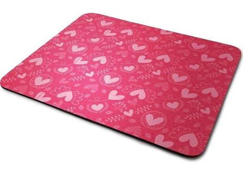 WuW Kalp Desen 20 cm S Mousepad Pembe