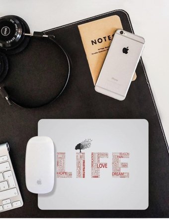 WuW Meaning Of Life 22x18 cm S Mousepad Beyaz-Kırmızı