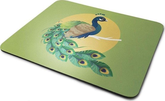 WuW Tavuskuşu Desen 22x18 cm S Mousepad Çok Renkli