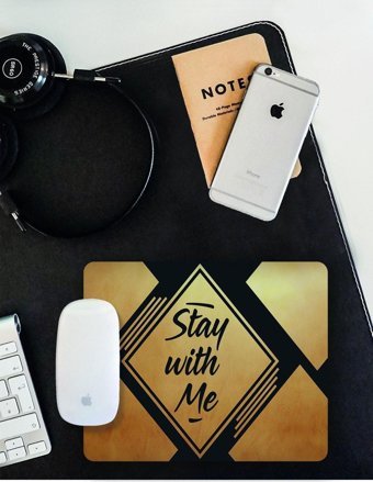 WuW Stay With Me 22x18 cm S Mousepad Sarı-Siyah