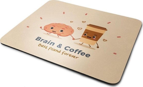 WuW Beyin Ve Kahve 22x18 cm S Mousepad Çok Renkli