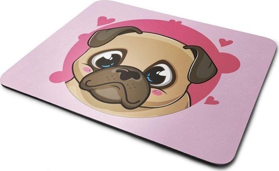 WuW Aşık Pug 22x18 cm S Mousepad Çok Renkli