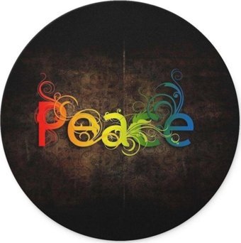 WuW Peace Yuvarlak 20 cm S Mousepad Çok Renkli