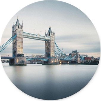 WuW London Bridge Yuvarlak 20 cm S Mousepad Çok Renkli