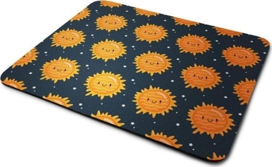 WuW Güneş Desen 22x18 cm S Mousepad Siyah-Turuncu
