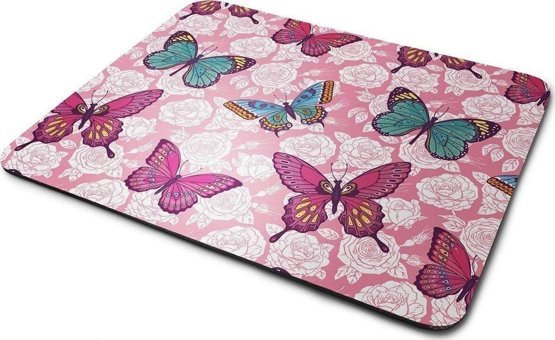 WuW Kelebek Desen 22x18 cm S Mousepad Çok Renkli