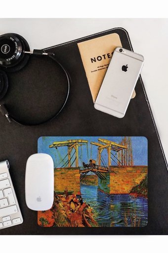 WuW Van Gogh Langlois Bridge 22x18 cm S Mousepad Çok Renkli