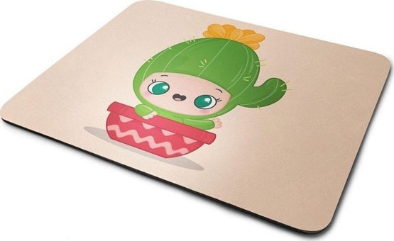 WuW Kawaii Kaktüs Bebek 22x18 cm S Mousepad Çok Renkli