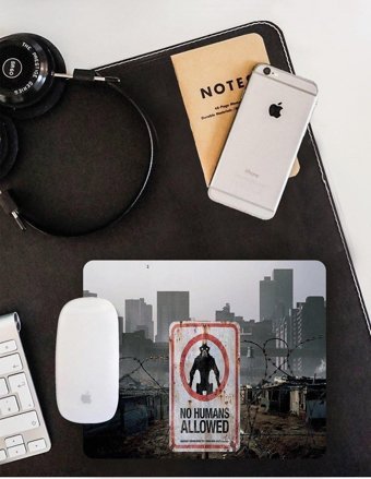WuW No Humans Allowed 22x18 cm S Mousepad Çok Renkli