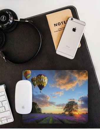 WuW Lavanta Tarlası 22x18 cm S Mousepad Çok Renkli