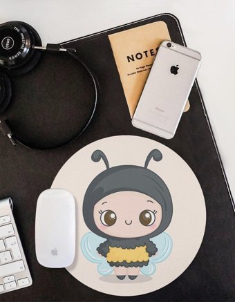 WuW Yuvarlak Kawaii Arıcık 20 cm S Mousepad Çok Renkli