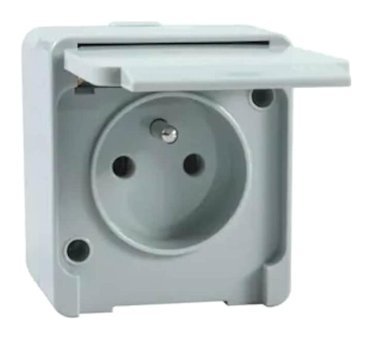 Schneider NML2800133 Çerçeveli Kapaklı Tekli Priz Gri