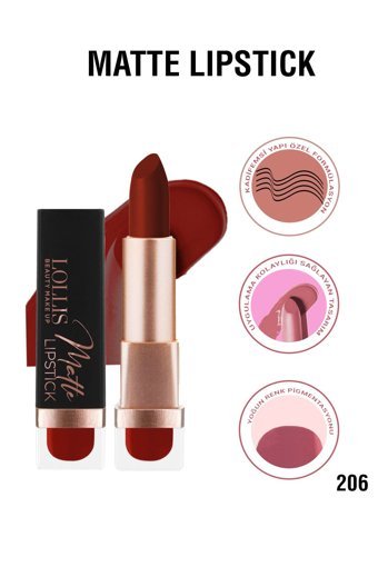 Lollis 206 Mat Krem Lipstick Ruj