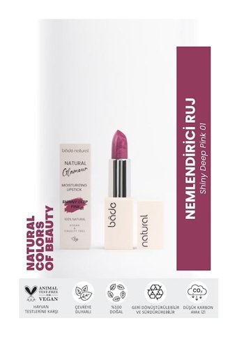 Bade Natural Glamour Deep Pink 01 Parlak Krem Lipstick Ruj