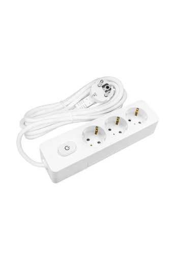 Seldur MS70 3600 W Kalın Topraklı Anahtarlı 3'lü 2 m Uzatma Kablosu Beyaz