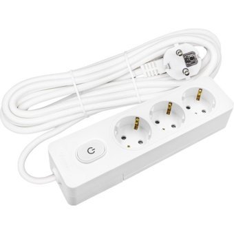 Seldur MS70 3600 W Kalın Topraklı Anahtarlı 3'lü 2 m Uzatma Kablosu Beyaz