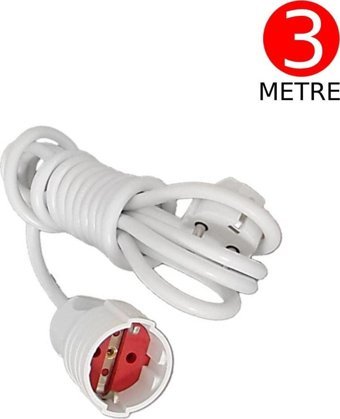 Tek-İş Topraklı 1'li 3 m Uzatma Kablosu Beyaz