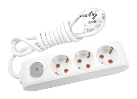 Viko Multi Let Kalın Topraklı Anahtarlı Akım Korumalı 3'lü 5 m Uzatma Kablosu Beyaz