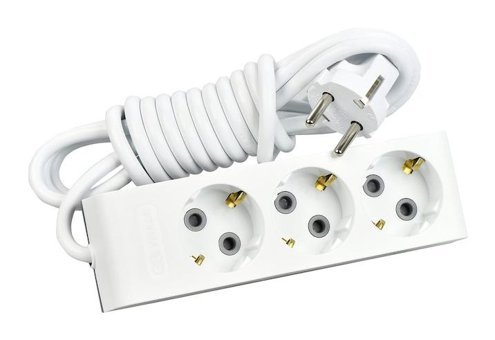 Günsan 01351110-303300 Topraklı 3'lü 3 m Grup Priz Beyaz