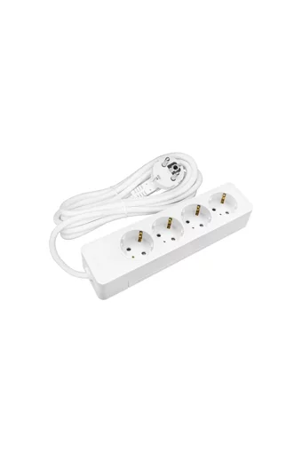 Seldur MS70 3600 W Kalın Topraklı 4'lü 2 m Uzatma Kablosu Beyaz