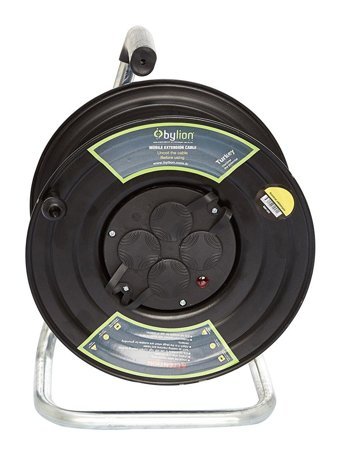 Bylion 3500 W Kalın Akım Korumalı 4'lü 40 m Makaralı Uzatma Kablosu Çok Renkli