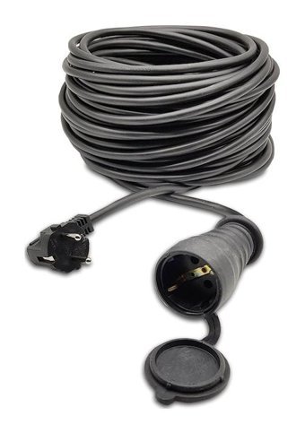 Topart 01569 3500 W Kalın Topraklı 1'li 20 m Uzatma Kablosu Siyah